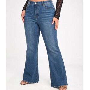 High-Rise Flared Women's Jeans - Blue